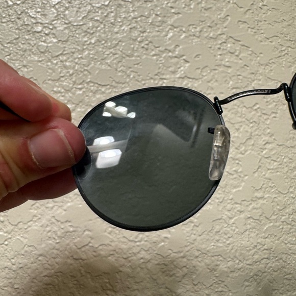 Ray-ban Black Metal Round Sunglasses. Circle John Lennon Style. Small. Great Con - Picture 7 of 8